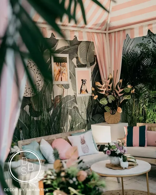 Aabra ka daabra! ✨ A little glimpse into the magical transformation for the "Hotel California" themed brunch. The space came alive with retro vibes and tropical touches.