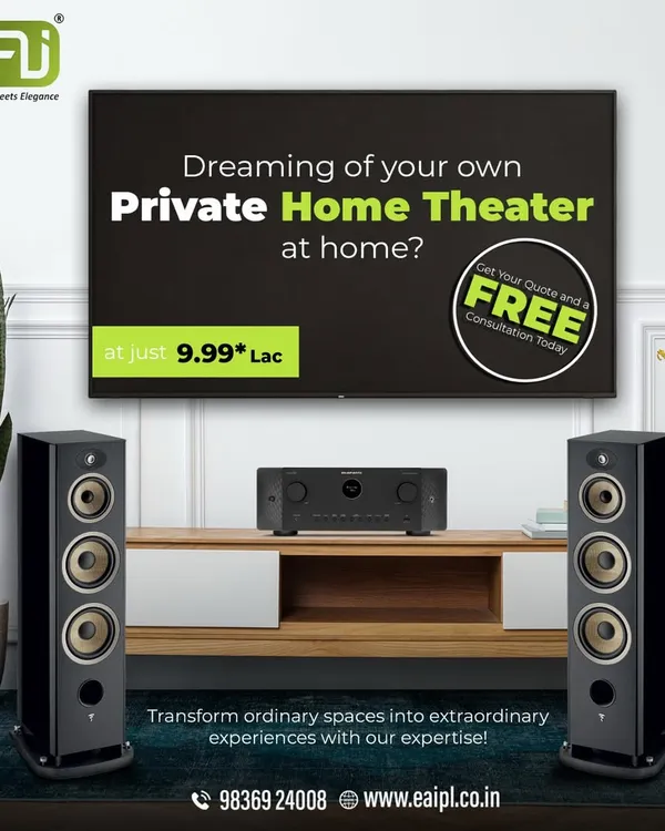 An example of a simple yet powerful living room setup, featuring high-fidelity tower speakers and a central receiver for an enhanced audio experience.