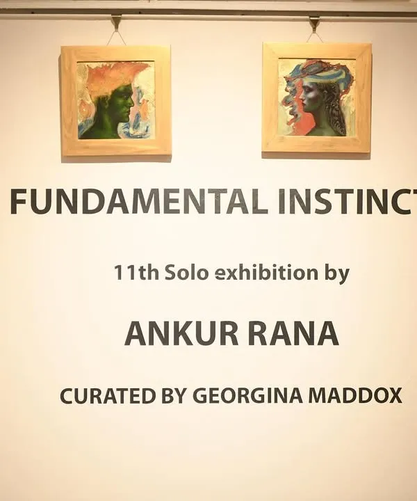 The entrance to my 11th solo exhibition, "Fundamental Instincts," curated by Georgina Maddox. It was an honor to share this deeply personal collection of work.
