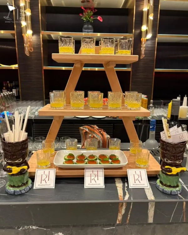 This is a look at our molecular bar setup, where we serve unique creations like these edible cocktails on a platter. We use techniques that add a touch of theatre to your event, creating drinks that are as much a conversation starter as they are delicious.