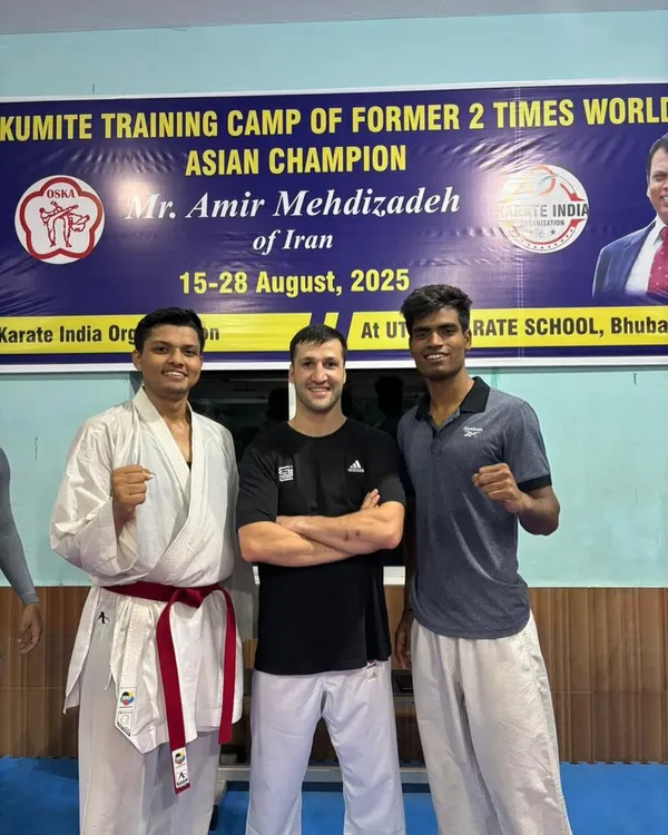 Our students get opportunities to learn from the best in the world. Here, they are seen at a national camp with Sensei Amir Mehndizadeh, a two-time World and Asian Champion from Iran.