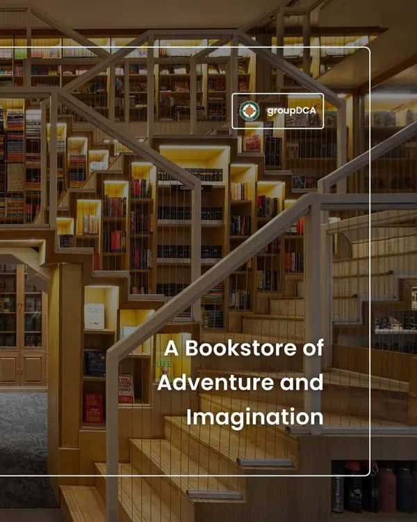 The Story Project in Kolkata is a bookstore we designed to be a journey of adventure and imagination. Set within just 1,000 sq. ft., it uses a multi-level layout inspired by Indian stepwells to transform a compact space into a layered world of exploration.