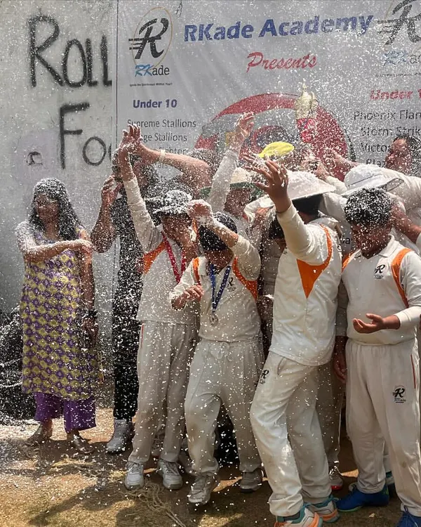 The pure joy of victory. This is the moment our young champions from the Supreme Stallions team celebrate their hard-earned win in the RKade Premier League, a culmination of their dedication and teamwork.