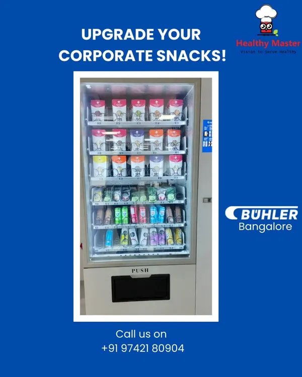 We are proud to help companies like Bühler Group upgrade their corporate snacks. Our vending machine, stocked with nutritious options, is a simple way to support employee health and wellness right in the workplace.