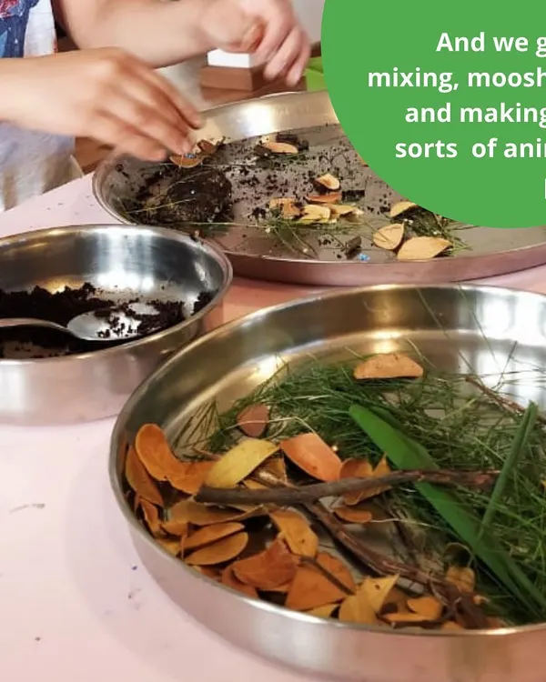 Welcome to the animal poo factory! Here, we get to mix, moosh, and make different kinds of scat using natural materials. This quirky sensory play activity is always a hit and gets our littles chortling with glee.