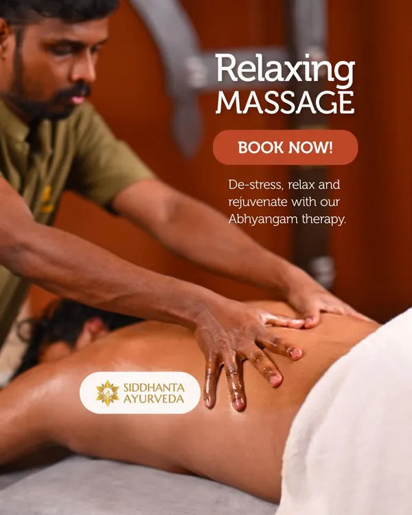Abhyangam, a full-body therapeutic oil massage, is fundamental to pain management in Ayurveda. It calms the nervous system, improves circulation, and deeply nourishes tissues to relieve stress and stiffness.