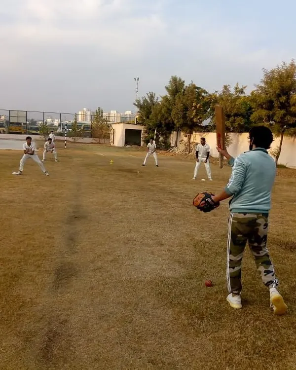 Former IPL player Mithun Manhas conducts a specialized fielding drill at our Jammu academy. We regularly invite professional coaches to provide fresh perspectives and advanced training.