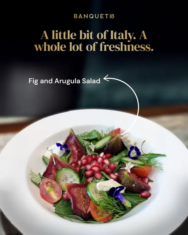 This Fig and Arugula salad brought a touch of Italy to a wedding tasting menu. It was an ode to a place the couple loved, designed to be crisp, vibrant, and just the right amount of indulgent.