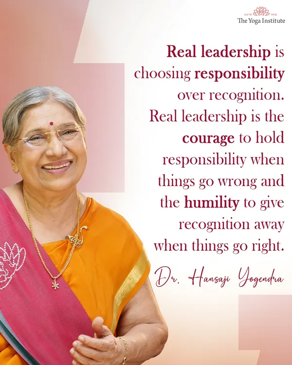 I believe real leadership is choosing responsibility over recognition. It is the courage to hold responsibility when things go wrong and the humility to give recognition away when things go right.