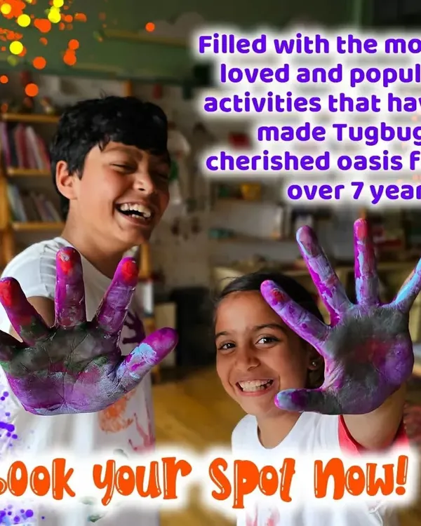 This is what pure, creative joy looks like. At Tugbug, I encourage kids to get their hands messy with paint and express themselves freely, because art is about the process, not just the result.