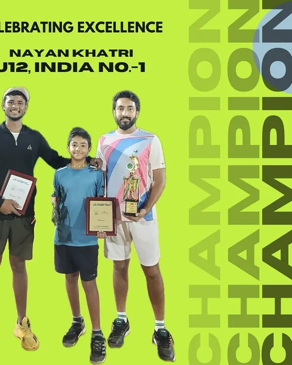 This is a moment of immense pride for me. Here I am with Nayan Khatri, celebrating his incredible achievement of becoming India's No. 1 ranked player in the U12 AITA circuit. This is what happens when dedication meets the right guidance.