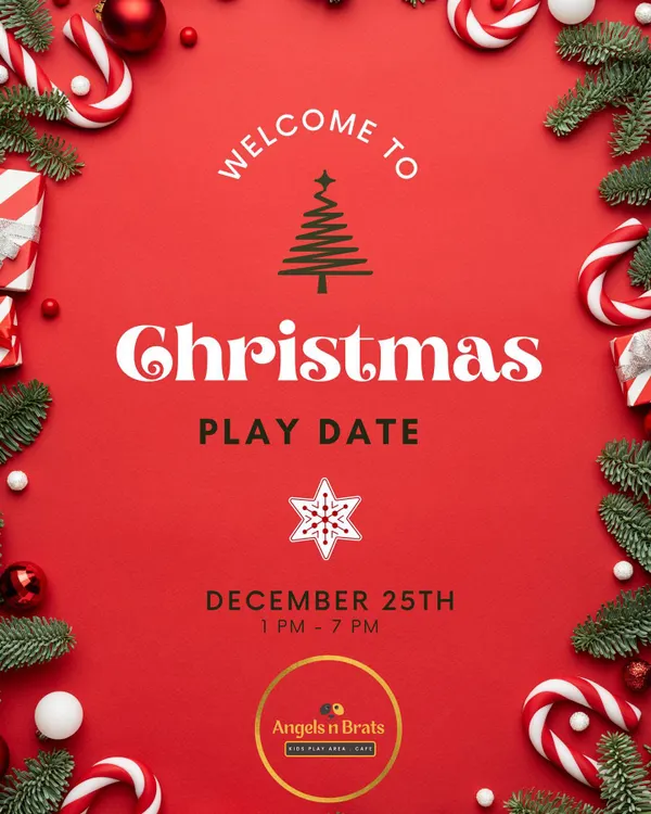 Get ready for some holiday cheer. This was our announcement for the Christmas Play Date, a magical day filled with festive themes, a special visit from Santa, and lots of gifts and prizes for the kids.