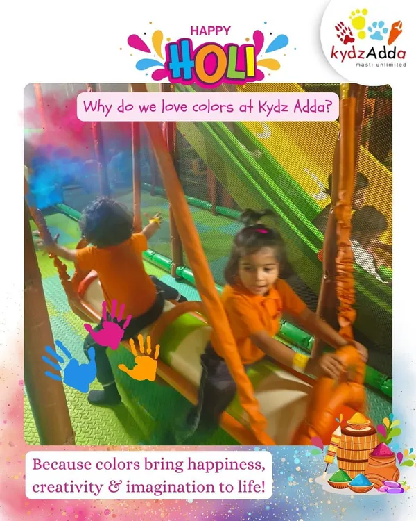 Happy Holi from Kydzadda! We love colors because they bring happiness, creativity, and imagination to life, just like our play area does every day.