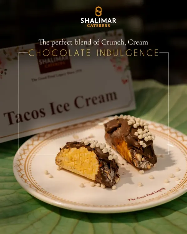 The perfect blend of crunch, cream, and chocolate indulgence. Our Tacos Ice Cream is a unique and playful dessert, featuring a taco-shaped cone filled with ice cream and dipped in chocolate.