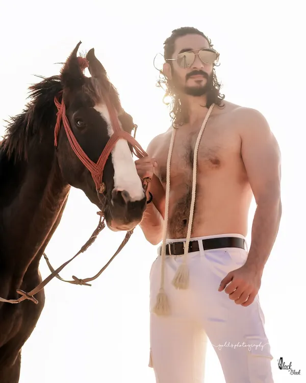 An extensive editorial series of a male model with a horse on the beach. I used a mix of color and black and white, along with varied poses, to create a powerful narrative of untamed strength and freedom.
