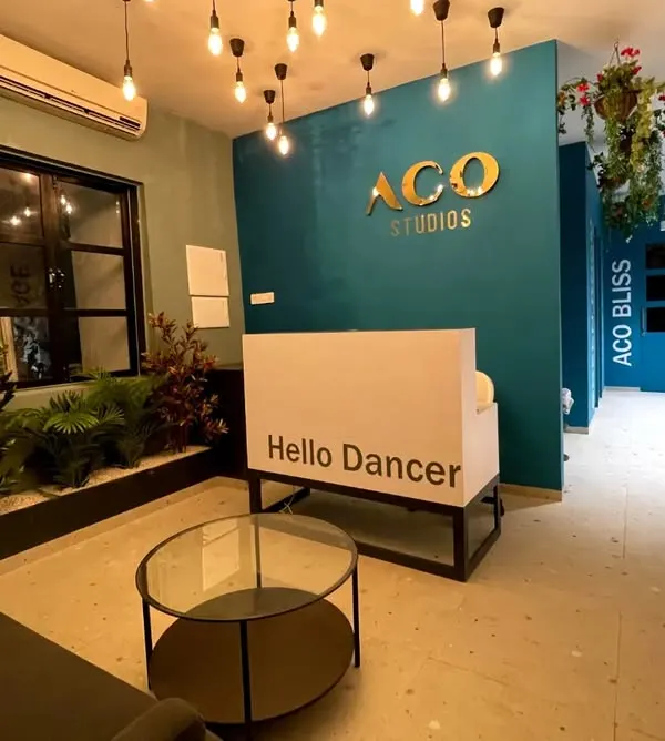 A look at the reception area of ACO Studios, one of our partner locations. We ensure our students learn in a welcoming, professional, and inspiring environment.