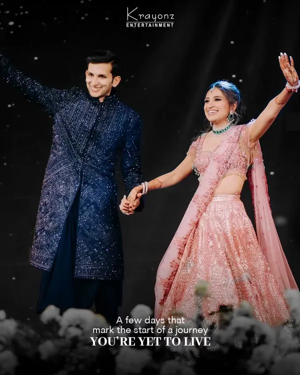 A few days that mark the start of a journey you're yet to live. This couple's grand entrance at their Sangeet sets the tone for a night of celebration and joy.