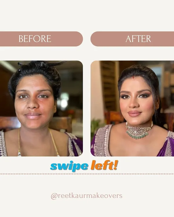 This before-and-after of a beautiful mom-to-be shows the power of makeup. We addressed discoloration using color correction and careful application to achieve a glowing, even-toned look that made her feel amazing.