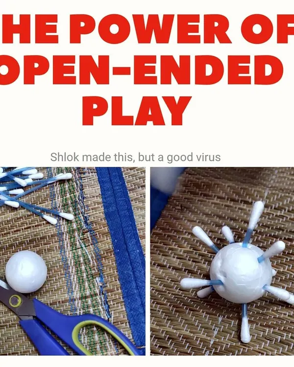 Children process the world around them in their own unique ways. After hearing so much about viruses, my son created this "good virus" using craft supplies. It’s a powerful reminder of the importance of open-ended play for helping kids understand and express their feelings.