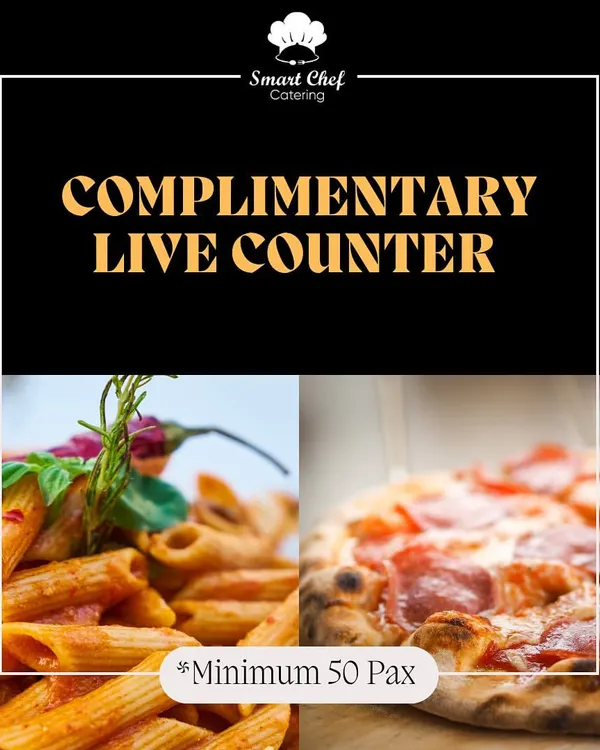 I run special offers like a complimentary live pasta or pizza counter for events with a minimum of 50 guests. It's a great way to add value to your celebration.