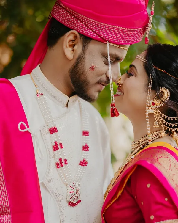 An intimate moment between the bride and groom. Her soft, traditional makeup is perfect for these close up, emotional shots.