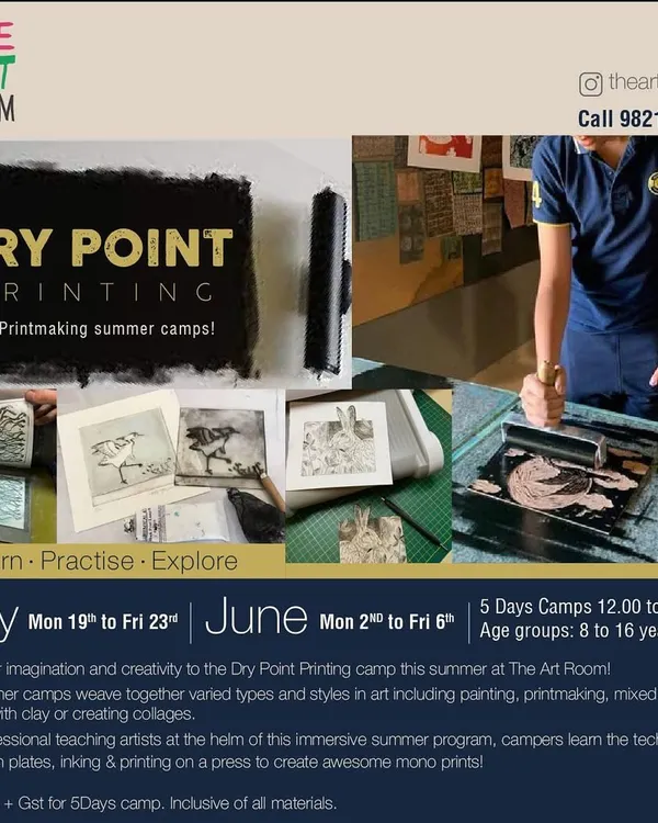 I am excited to announce our Dry Point Printing summer camps. In this fun printmaking workshop, students will learn to etch their own designs onto plates and print their creations using a real press.