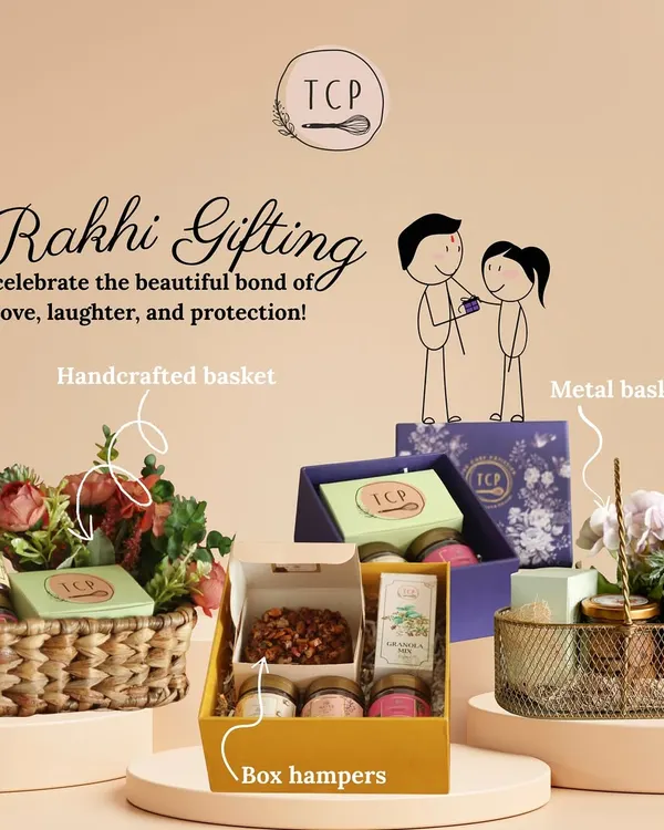 Celebrate the beautiful bond of love and laughter this Raksha Bandhan. Our Rakhi Gifting edit includes handcrafted baskets, metal baskets, and box hampers filled with healthy, delicious treats.