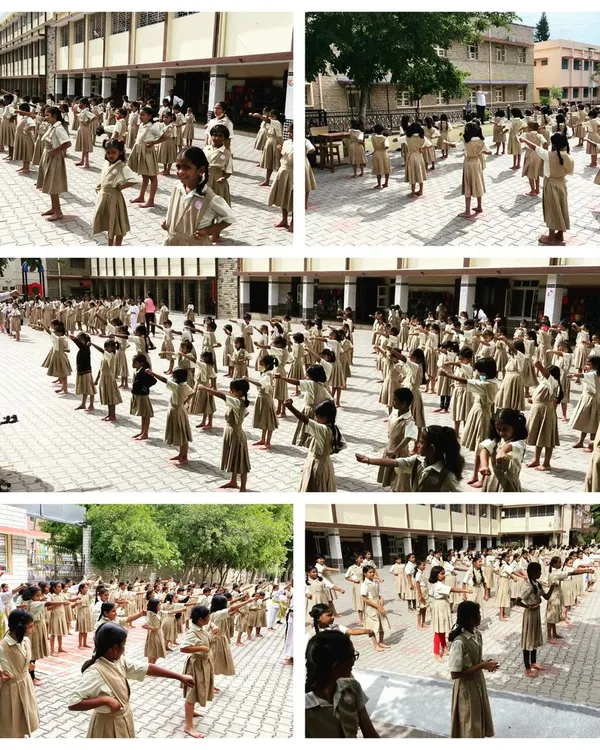 Back to school means back to karate. Here are the students of Carmel Convent School during their class, led by our dedicated instructors Sensei Shalini and Sempai Bhoomika.