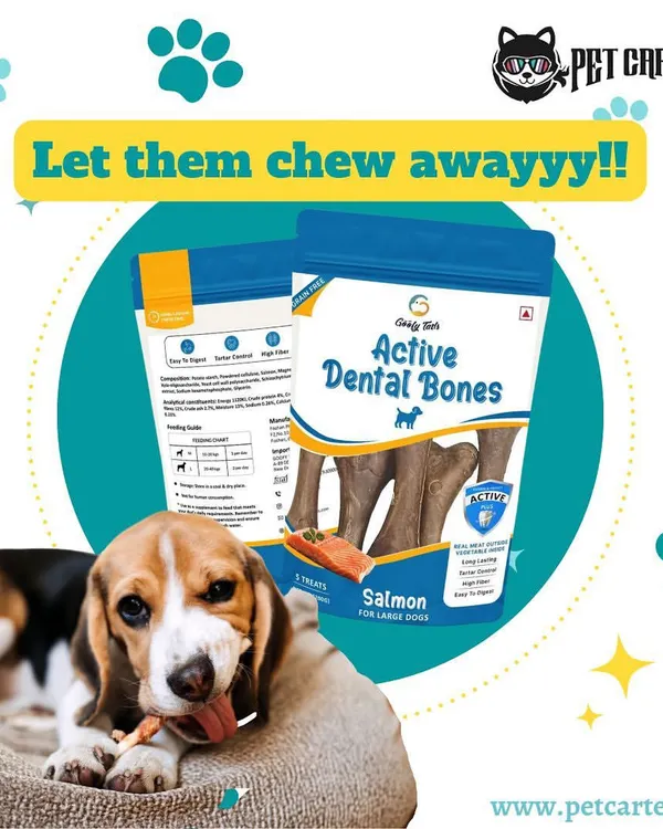 Keep your dog's teeth clean and their tails wagging with our Active Dental Bones. These chews are great for dental hygiene and provide a satisfying, long-lasting snack.