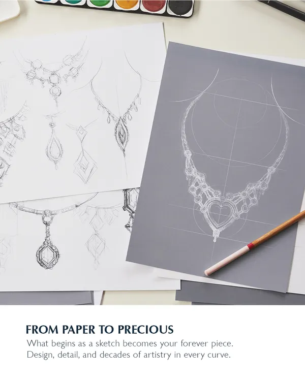 From paper to precious. What begins as a sketch on paper becomes your forever piece. This image shows the initial design phase, where I translate your ideas and feelings into a blueprint for artistry.