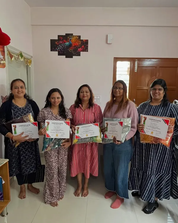 I love seeing the happy smiles on my students' faces after they've successfully completed the saree draping and box folding workshop. This is what it's all about: feeling confident and proud of your new skill.