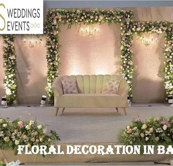 As premier event planners in Bangalore, we offer a full suite of services to bring your vision to life. This graphic highlights our expertise in floral decoration and comprehensive event management.