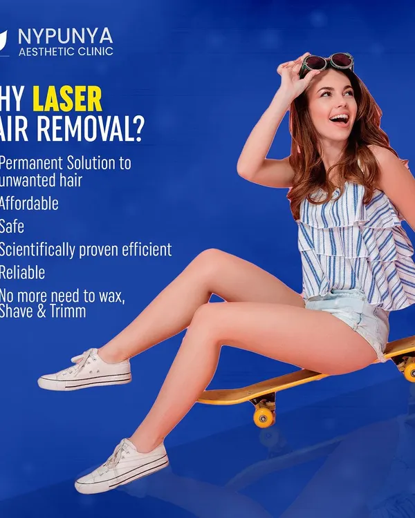 Why choose laser hair removal? It's a permanent, affordable, and safe solution for unwanted hair. This scientifically proven method is reliable and eliminates the need to ever wax, shave, or trim again.