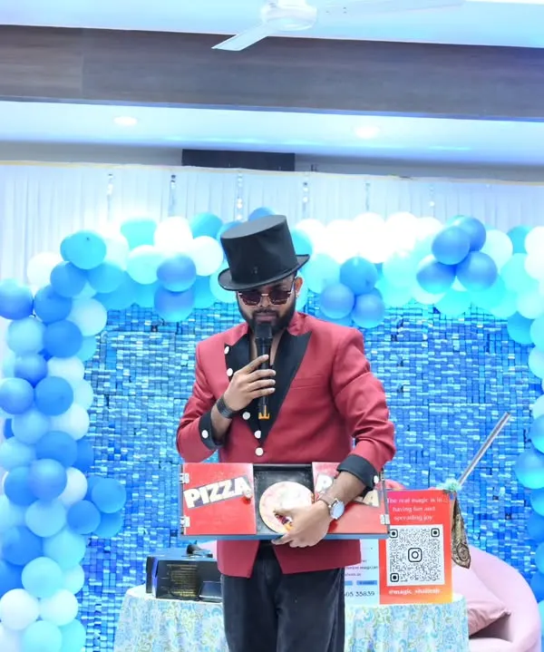 Presenting a magical pizza that appears out of an empty box. This is a fun, modern twist on a classic production trick that always gets a great reaction from a hungry audience.