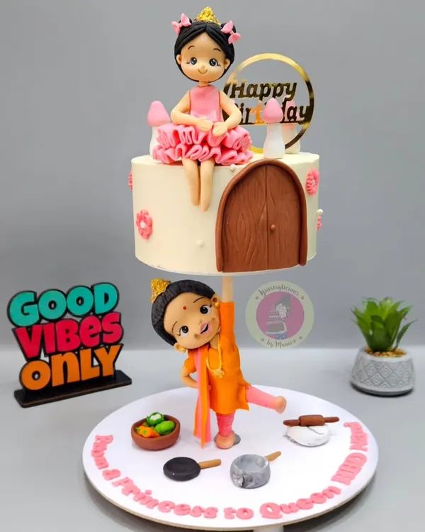 This cake is so special to me. A student came all the way from Bangalore to learn this trending anti-gravity design for her nani. When passion drives you, distance doesn't matter, and I was so happy to mentor her through this beautiful creation.