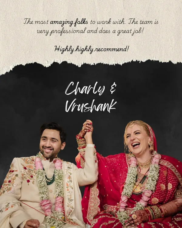 A heartfelt testimonial from Charly and Vrushank. We are so happy we could capture their beautiful cross-cultural wedding and become good friends in the process.