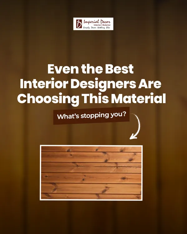 There's a reason the best interior designers are choosing materials like Thermopine and IPE wood. This image highlights a sample, inviting you to discover the quality that professionals trust.