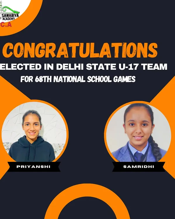 A huge congratulations to our players Priyanshi and Samridhi for their selection in the Delhi State U-17 team for the National School Games.