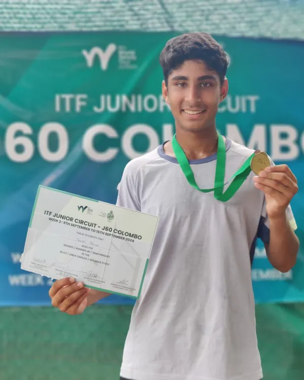 This is the result of dedication. Here is my student, Tavish Pahwa, after securing his first ITF J60 singles title in Colombo, Sri Lanka. At just 14, his dominant 6-2, 6-3 victory is a major milestone and a testament to our focus on building composure and skill for the international circuit.
