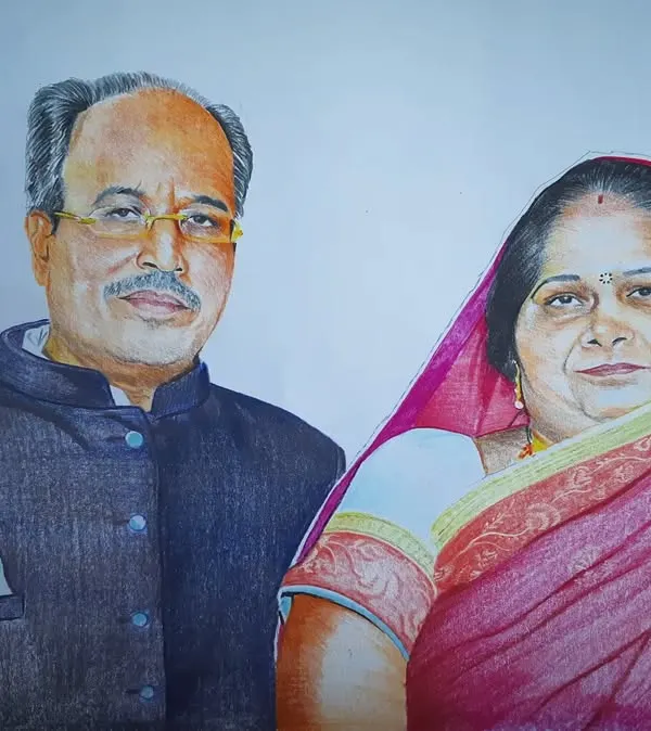 This A3 size custom couple portrait was created using color pencils to capture a special memory. I focus on getting the skin tones and clothing details just right to create a vibrant, lifelike piece of art.