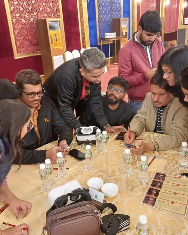 Fostering Collaboration with a VR-Based Murder Mystery. Here's the EXL Transition Team engaged in a VR-based team-building activity. These exercises are designed to improve problem-solving, communication, and teamwork in a fun and immersive environment.