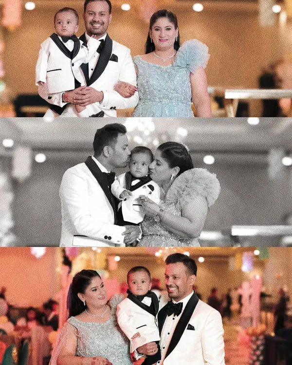 A collage of heartfelt family moments from a first birthday party. I focus on capturing the love between parents, grandparents, and the birthday boy.