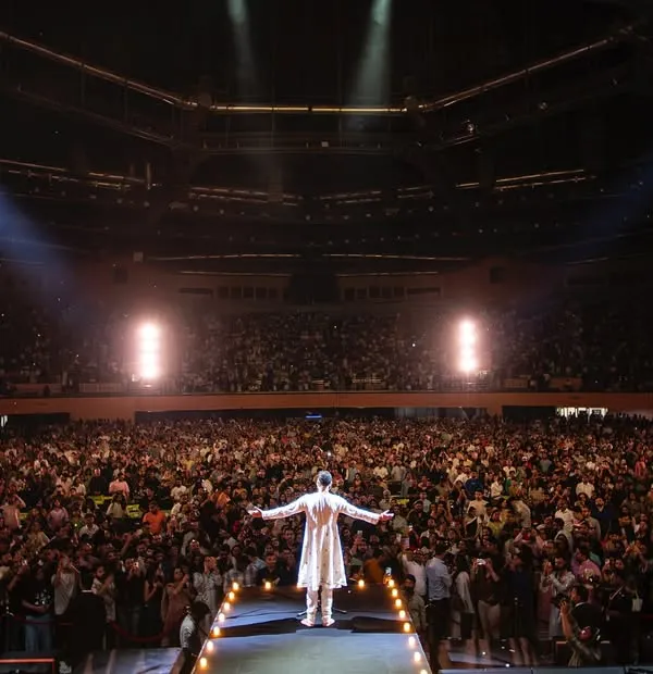 This is what 14,000 hearts united in one frequency looks like. Performing in my hometown of Delhi and selling out the country's largest indoor stadium was a historic moment for Indian music and a profoundly humbling experience for me. This is the energy and connection we build together.