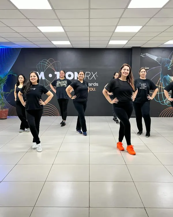 My amazing ladies' batch posing after nailing the 'Aaj Ki Raat' choreography. I love how quickly they pick up the moves and add their own style. This is what a fun dance fitness session looks like.