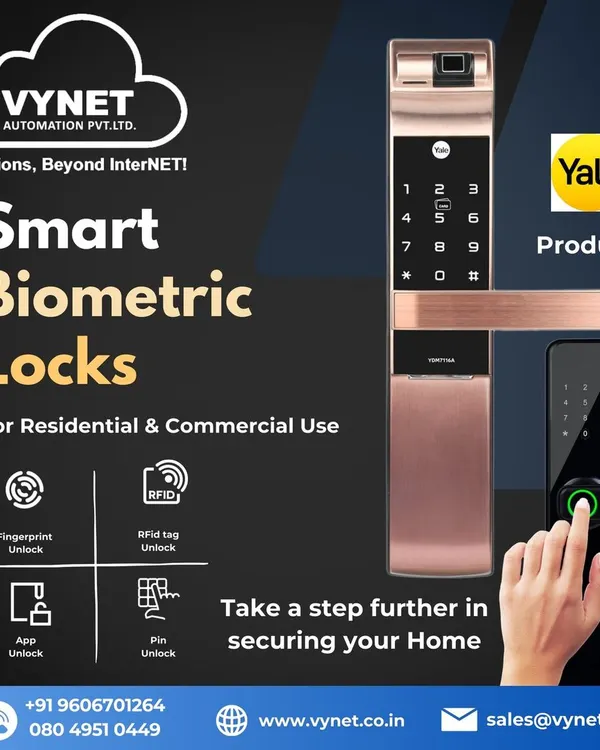 This Yale smart biometric lock is a popular choice for homes and offices. It features four distinct access methods: a highly responsive fingerprint scanner, an RFID tag, a secure PIN code, and remote unlocking via a mobile app.
