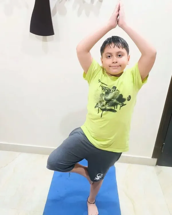 Yoga is for everyone. One of our youngest members showing great form and focus in Vrikshasana, the tree pose. It's never too early to start building balance and concentration.