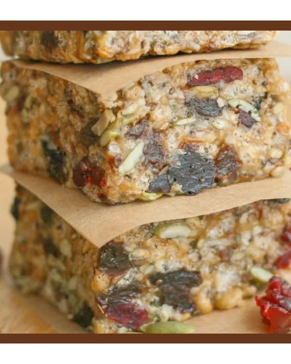 For the health-conscious, I offer these specialty protein platters. These bars are made without preservatives or refined sugar, sweetened with dates, and loaded with berries, seeds, and nuts.