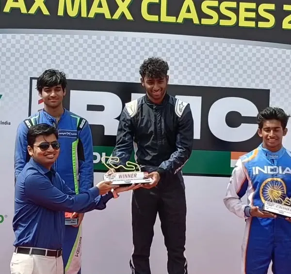 Our driver Rishon Rajeev claims the top step of the podium, securing a decisive P1 finish in both the prefinals and finals of the MECO FMSCI National Karting Championship 2024, Round 3.