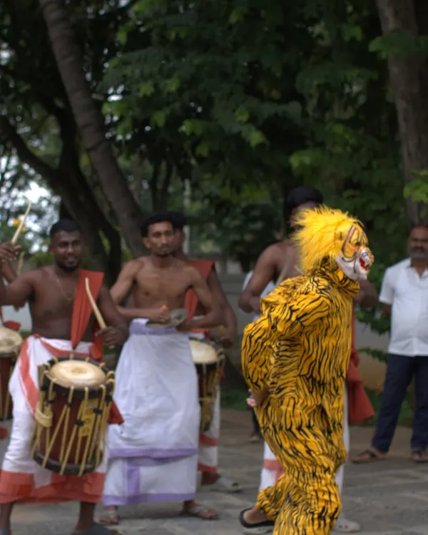 Happy Onam! We celebrate the rich traditions of Kerala with cultural performances, including the 'Pulikali' (tiger dance), bringing energy and festive cheer to our campus.