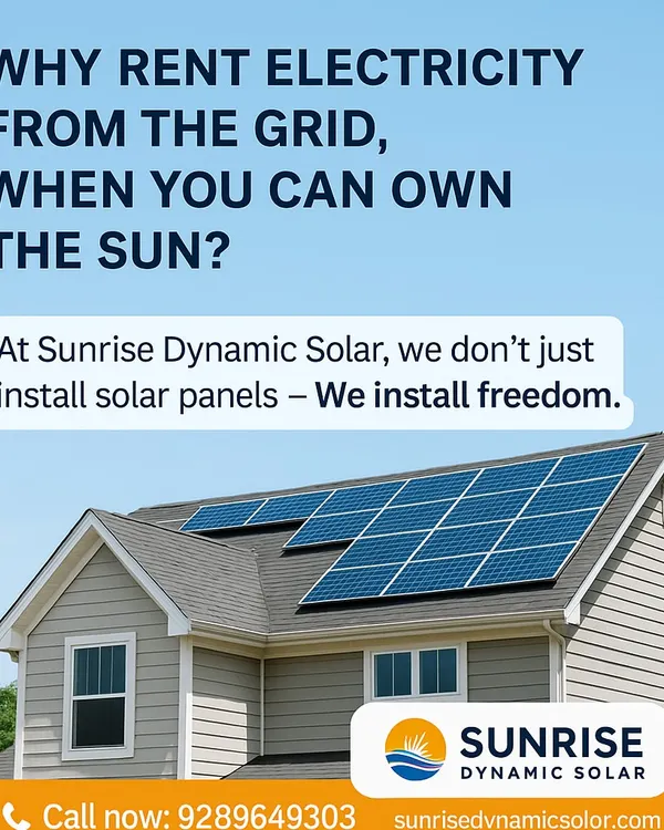 Why rent electricity from the grid when you can own the sun? At Sunrise Dynamic Solar, I don't just install solar panels, I install freedom from high bills and power cuts.